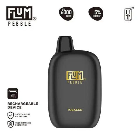 Flum Pebble 6000 Puffs Rechargeable Disposable Vape - Tabacco