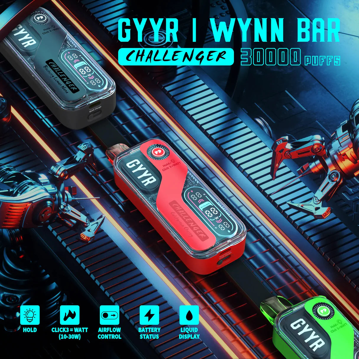 GYYR X WYNN Bar Challenger 30K Disposable Vape 30000 Puffs