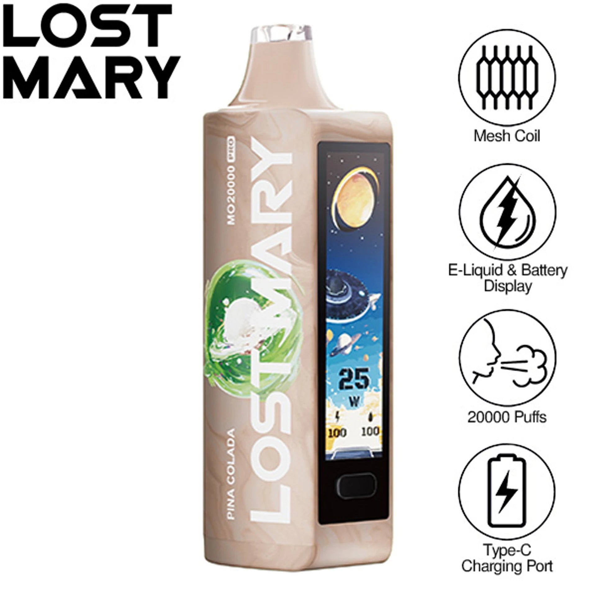 lost mary mo20000 pro space limited edition disposable vape pina colada