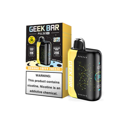 geek bar pulse x 25k disposable vape banana taffy freeze