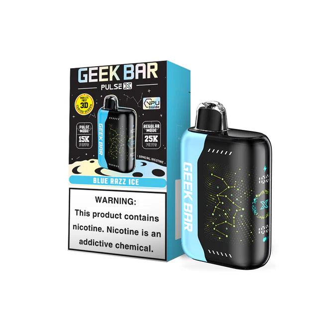 geek bar pulse x 25k disposable vape blue razz ice