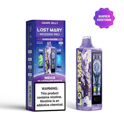 Lost mary mo20000 pro disposable vape super edition grape jelly