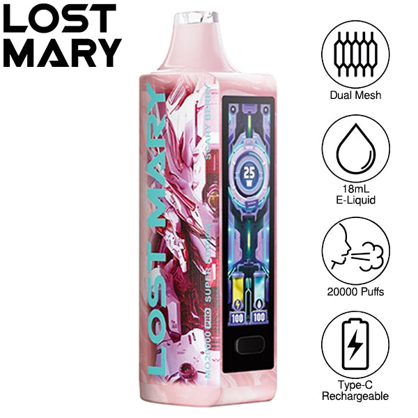 Lost mary mo20000 pro disposable vape super edition scary berry