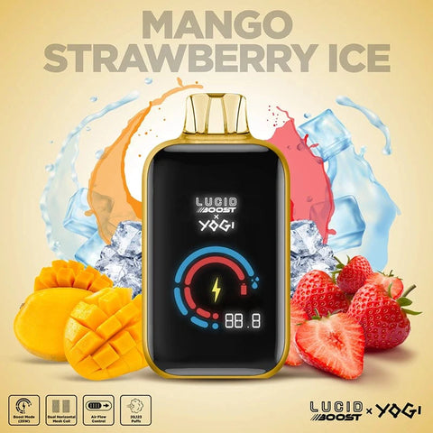 Lucid boost x yogi disposable vape mango strawberry ice