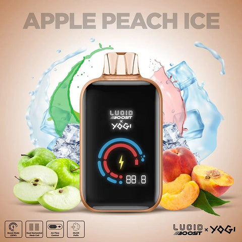 Lucid boost x yogi disposable vape apple peach ice