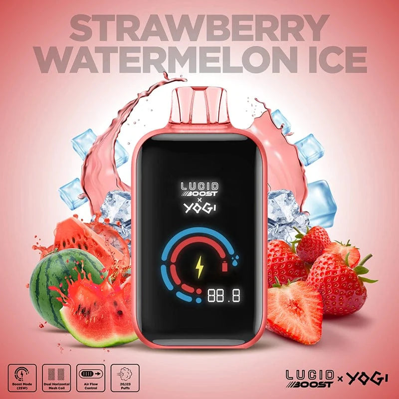 Lucid boost x yogi disposable vape strawberry watermelon ice