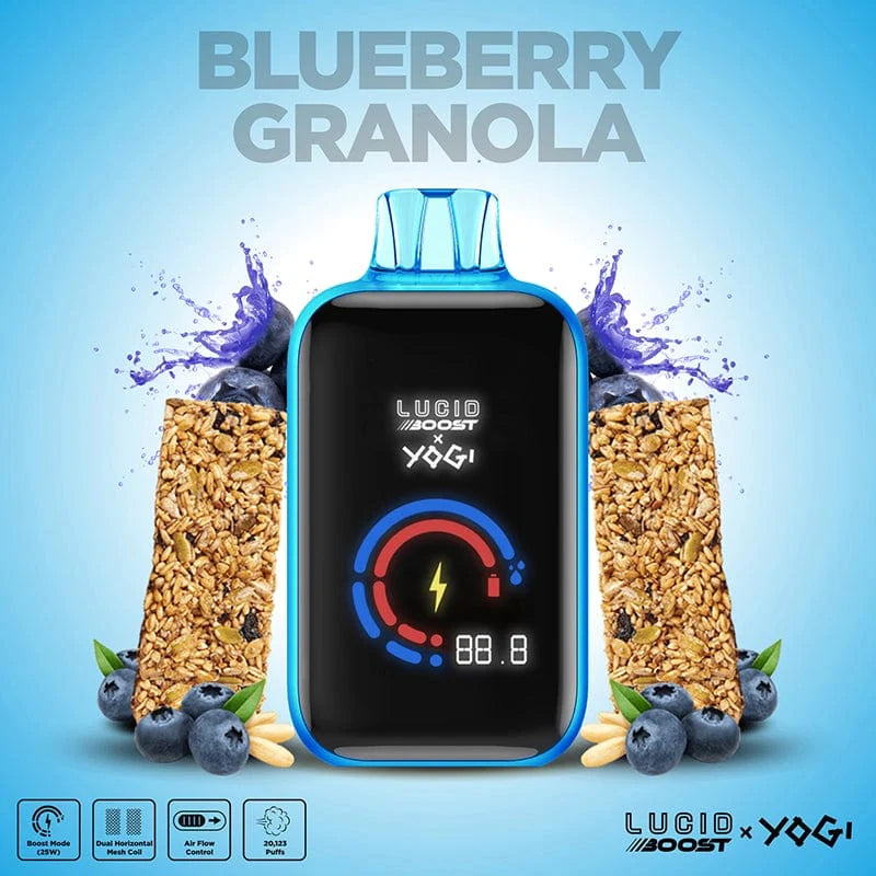 Lucid boost x yogi disposable vape blueberry granola