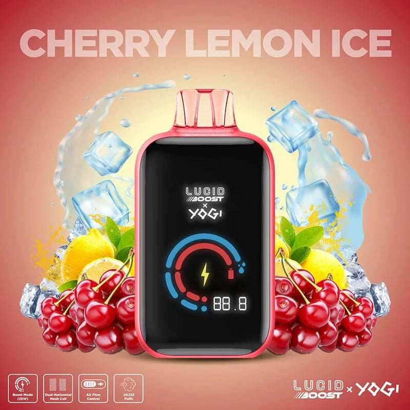 Lucid boost x yogi disposable vape cherry lemon ice