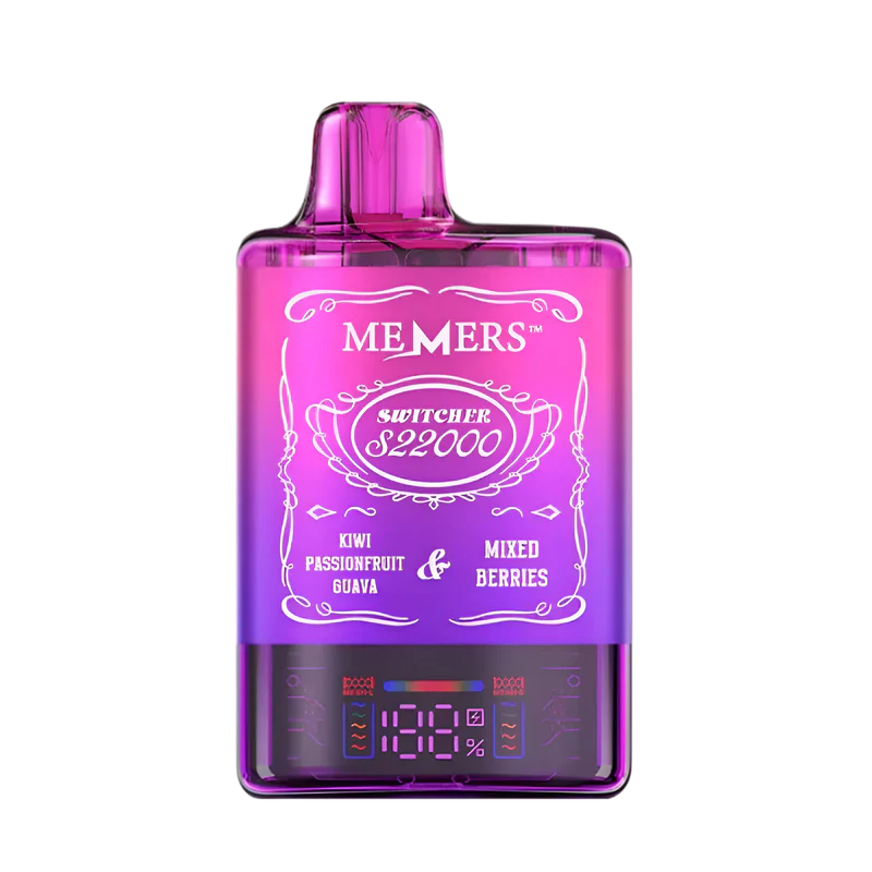 Memers switcher s22000 disposable vape kiwi passionfruit guava mixed berries