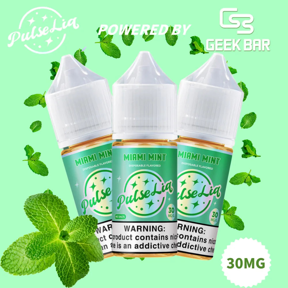 Miami mint geek bar vape juice pulse liq nic salt 30mg