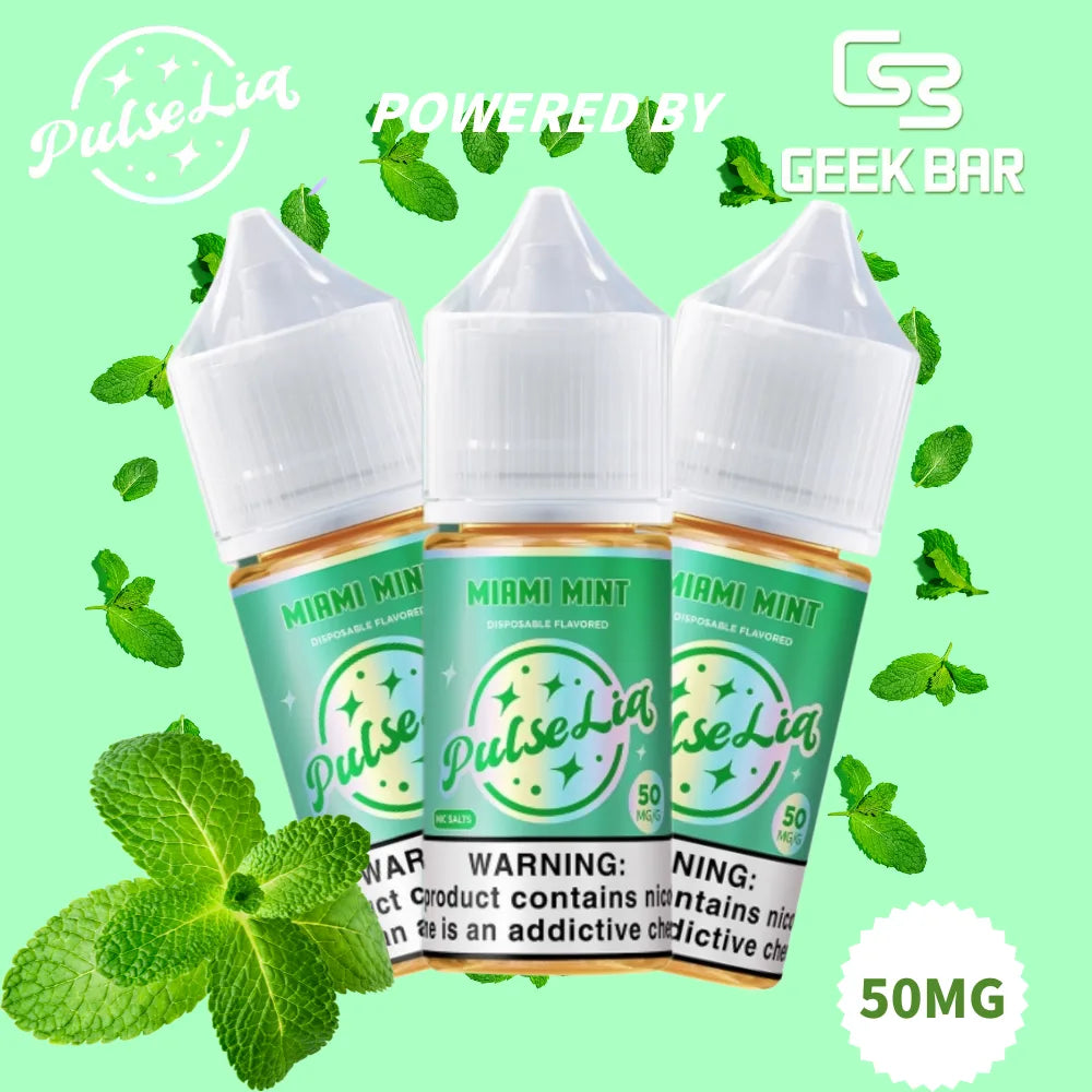 Miami mint geek bar vape juice pulse liq nic salt 50mg