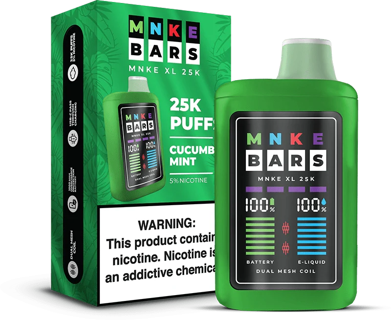 mnke bars xl 25k disposable vape cucumber