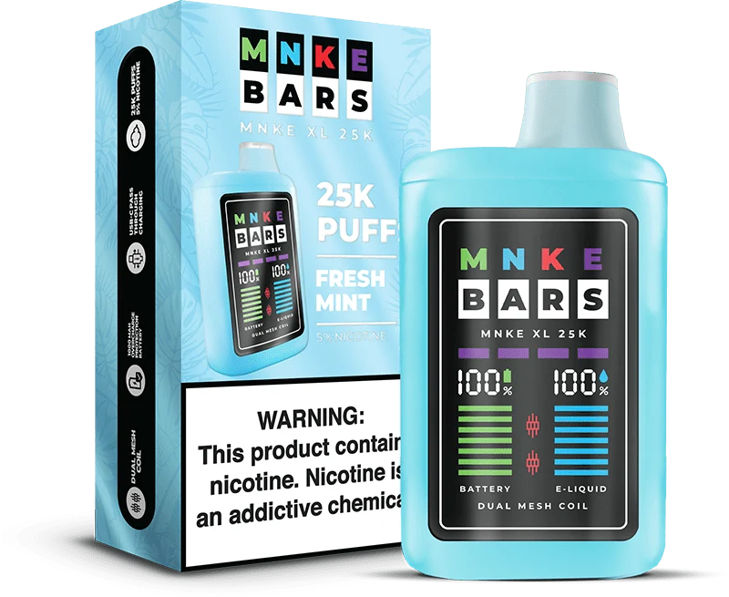 mnke bars xl 25k disposable vape fresh mint