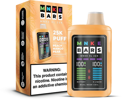 mnke bars xl 25k disposable vape peach mango pear