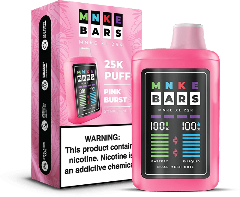 mnke bars xl 25k disposable vape pink burst