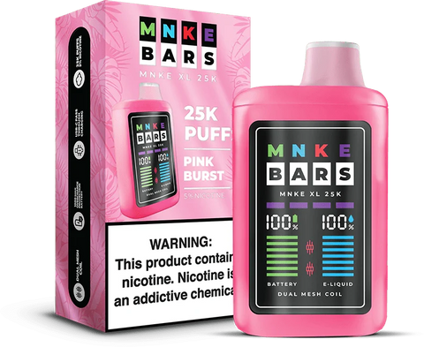 mnke bars xl 25k disposable vape pink burst