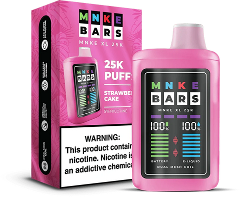 mnke bars xl 25k disposable vape strawberry cake