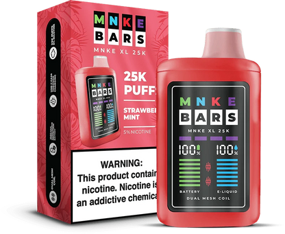 mnke bars xl 25k disposable vape strawberry mint 