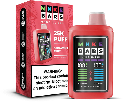 mnke bars xl 25k disposable vape strawberry mint 