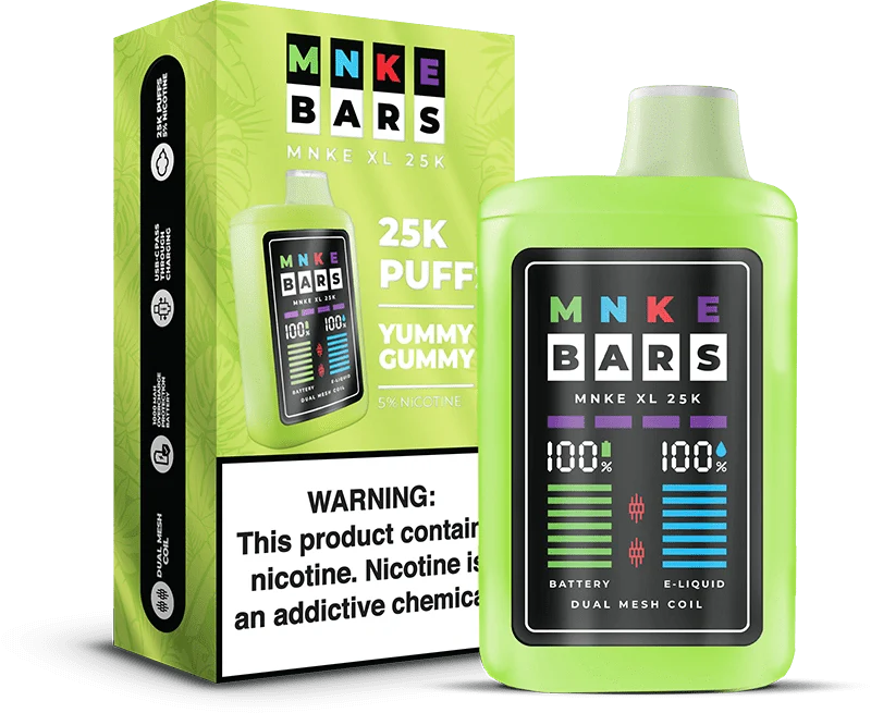 mnke bars xl 25k disposable vape yummy gummy