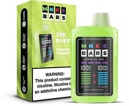 mnke bars xl 25k disposable vape yummy gummy