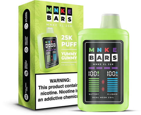 mnke bars xl 25k disposable vape yummy gummy