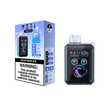 Moti triplus 20K disposable vape blue razz ice