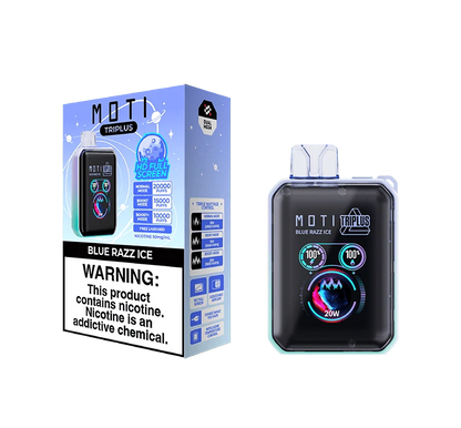 Moti triplus 20K disposable vape blue razz ice