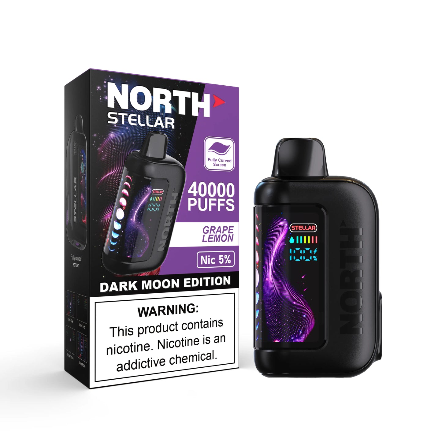 North stellar dark moon edition 40k disposable grape lemon