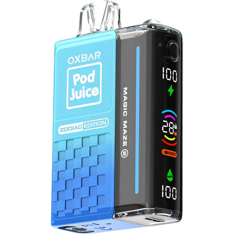 oxbar magic maze 2.0 zero nicotine disposable vape blue razzle pop