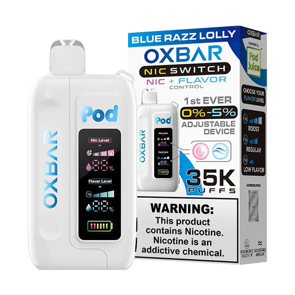 Oxbar-pod-juice-nic-switch-35000-disposable-blue-razz-lolly