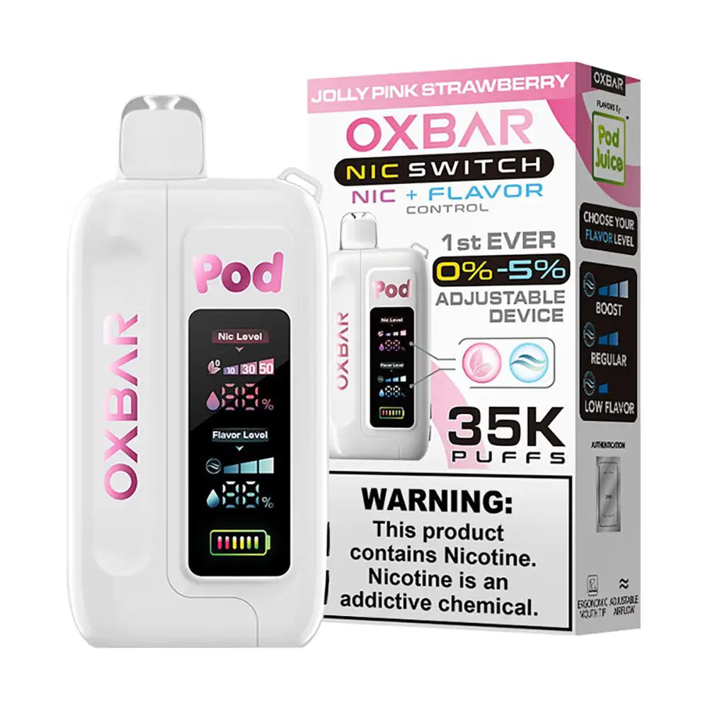 Oxbar-pod-juice-nic-switch-35000-disposable-jolly-pink-strawberry