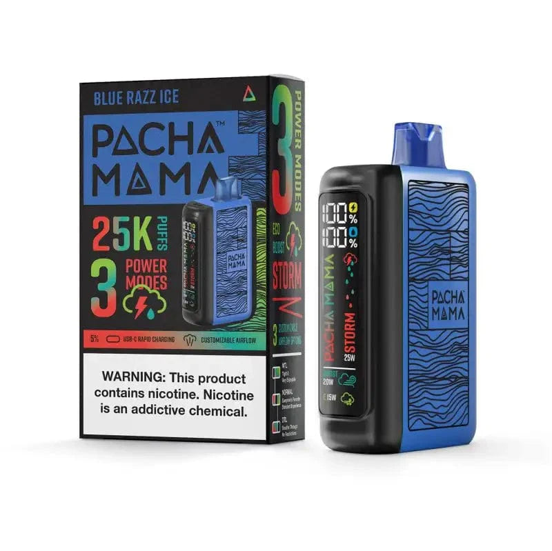 Pachamama 25k disposable vape blue razz ice