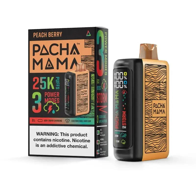 Pachamama 25k disposable vape peach berry