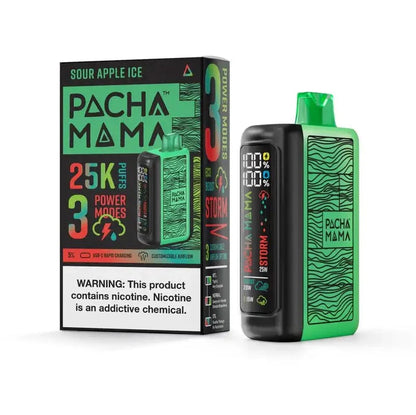 Pachamama 25k disposable vape sour apple ice