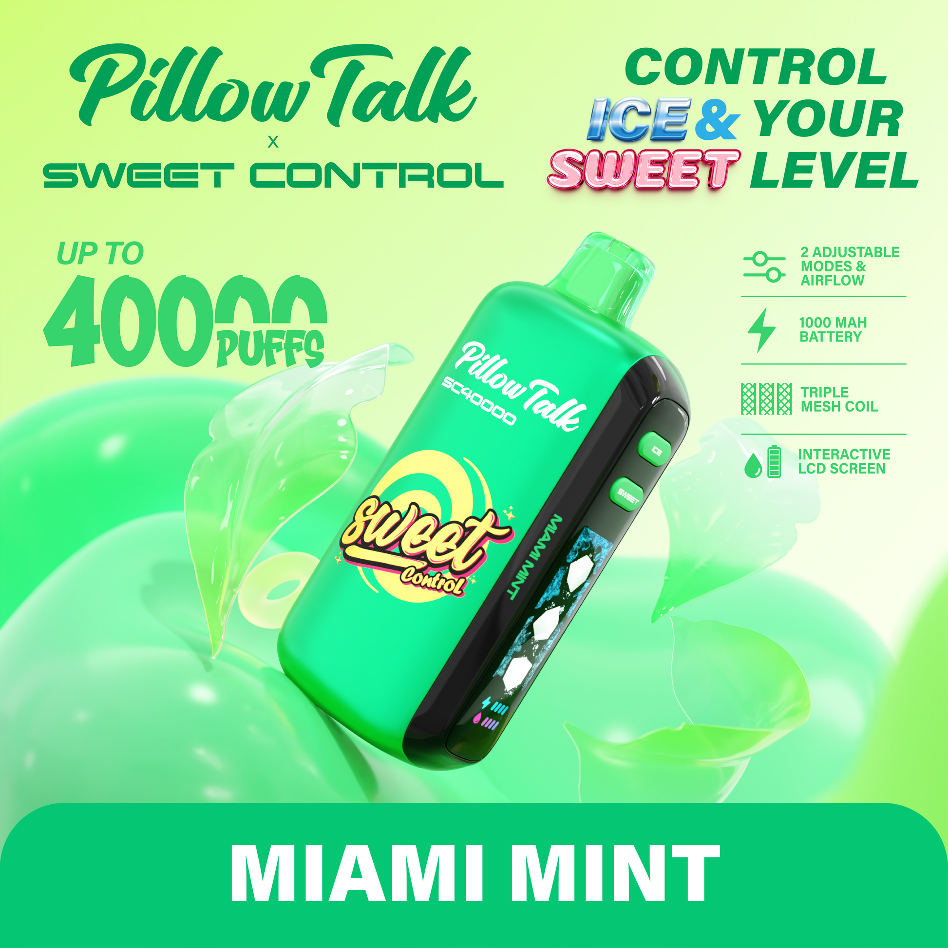 Pillow talk sc40000 disposable vape 40000 puffs miami mint