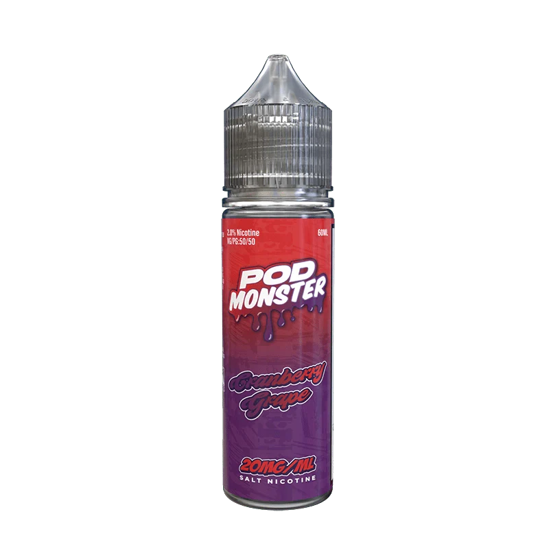 Pod monster salts cranberry grape synthetic vape juice 60ml 20mg