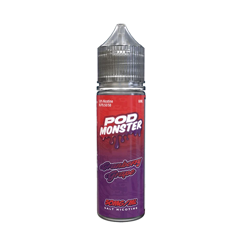 Pod monster salts cranberry grape synthetic vape juice 60ml 50mg