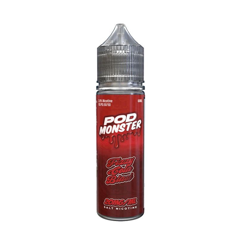 Pod monster salts fizzy cola blast synthetic vape juice 60ml 20mg