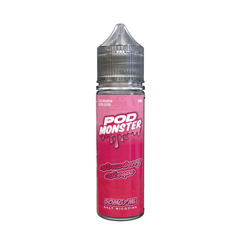 Pod monster salts strawberry scoops synthetic vape juice 60ml 50mg