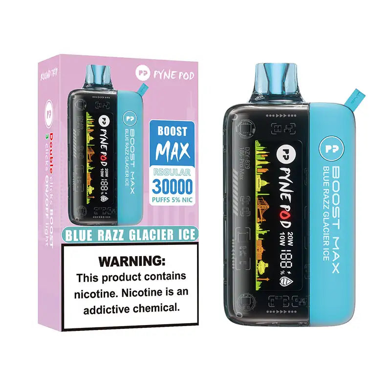 pyne pod boost max 30000 disposable vape blue razz glacier ice