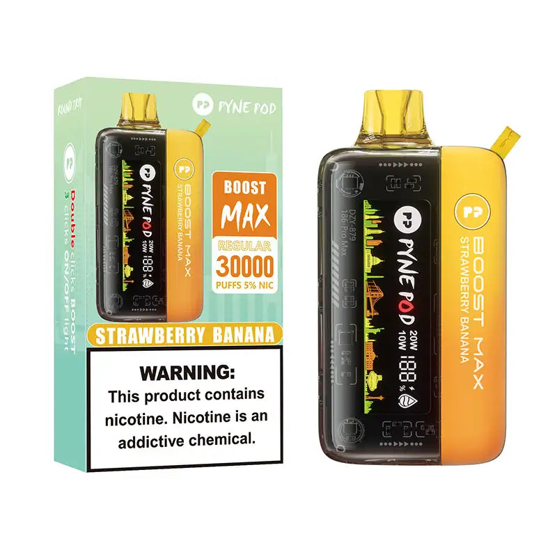 pyne pod boost max 30000 disposable vape strawberry banana