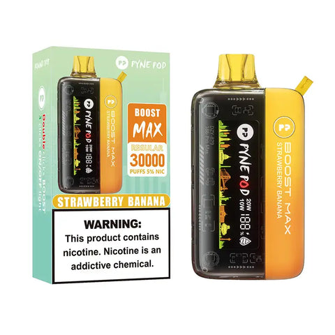 pyne pod boost max 30000 disposable vape strawberry banana