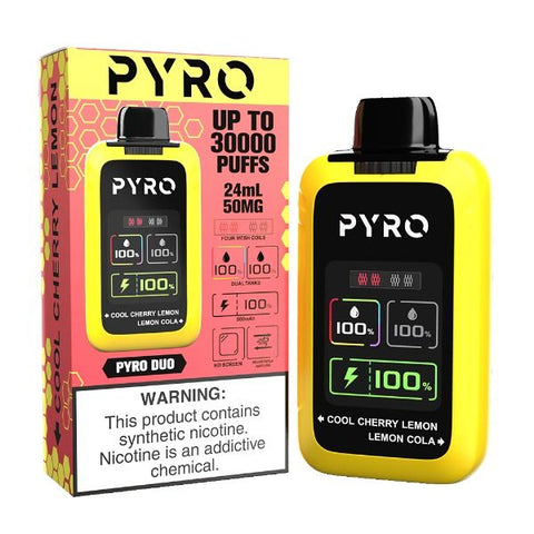 Pyro duo 30000 puffs disposable cool cherry lemon lemon cola