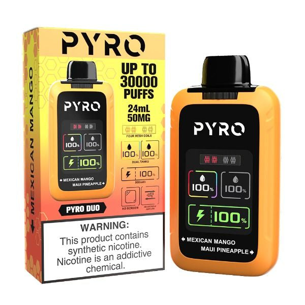 Pyro duo 30000 puffs disposable mexican mango maui pineapple