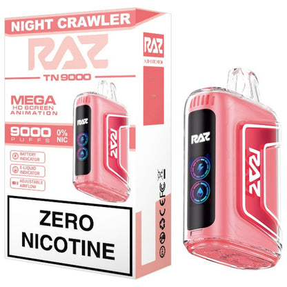 Raz tn9000 zero nicotine disposable vape night crawler