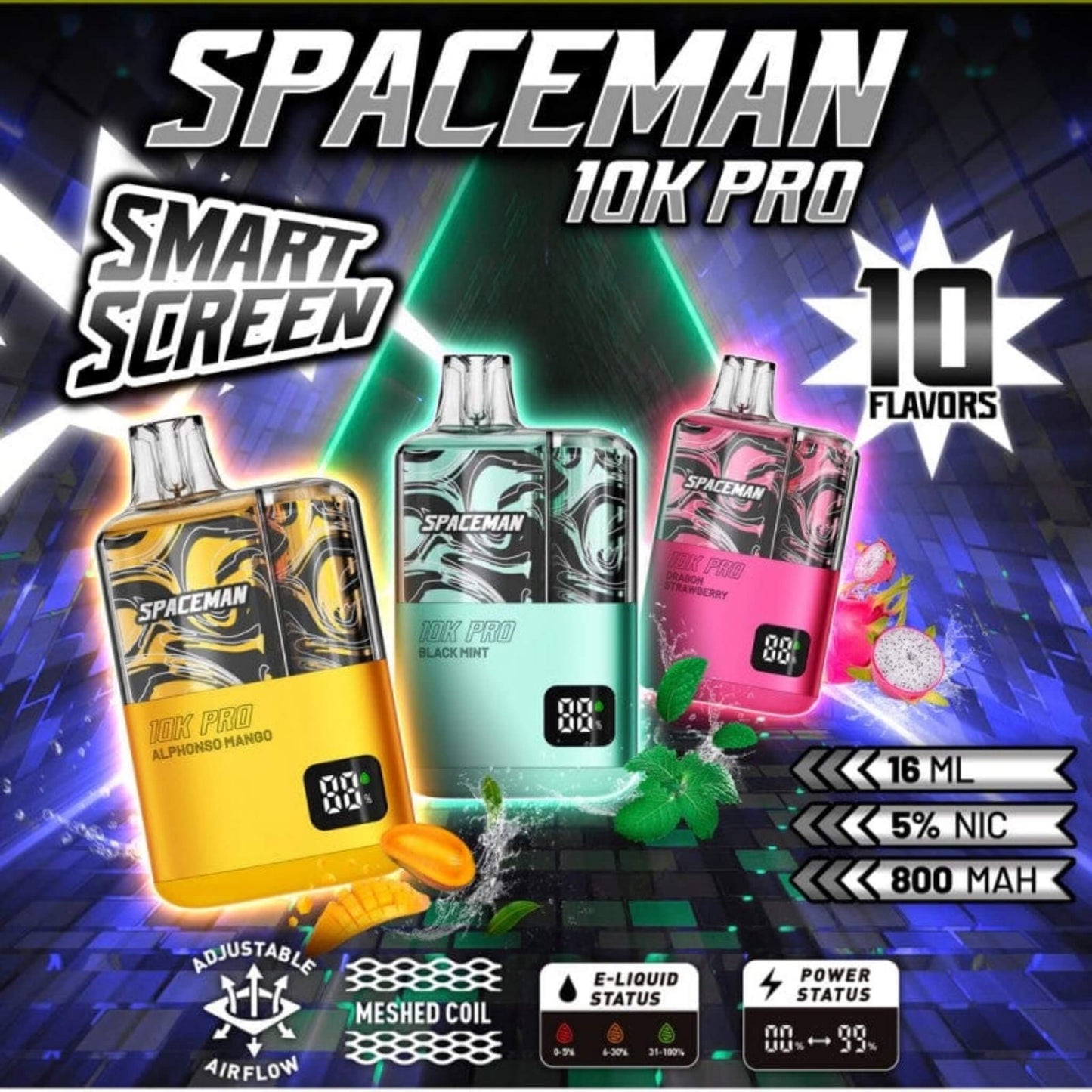 SMOK Spaceman 10K Pro Disposable Vape 10000 Puffs