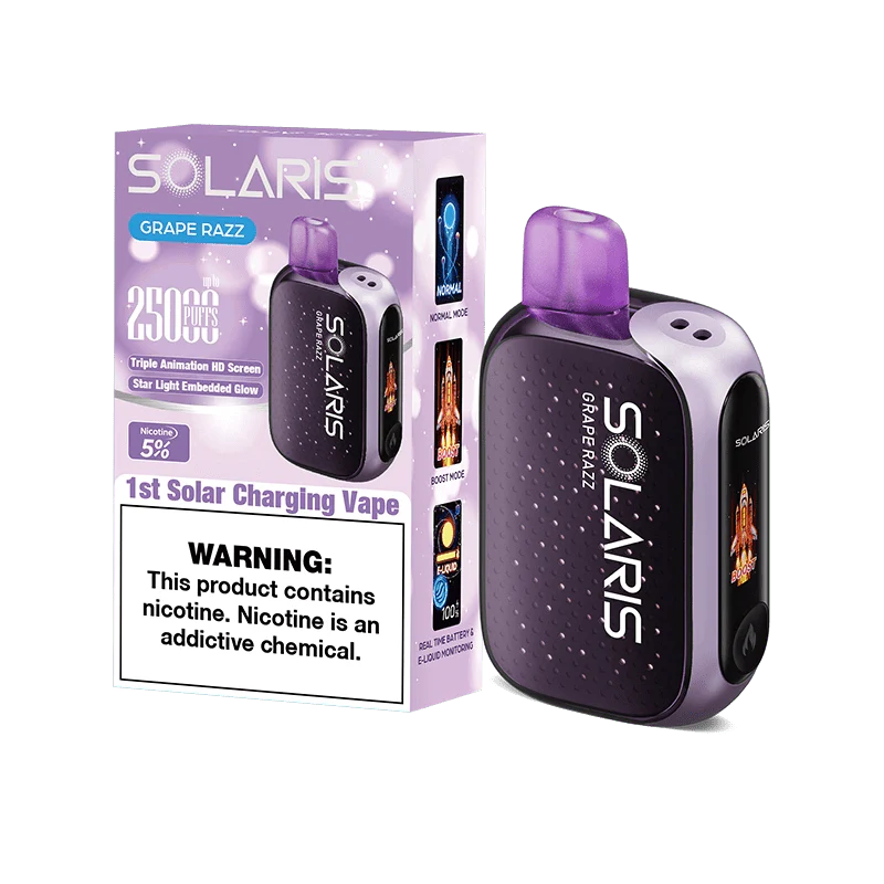 Solaris disposable vape solaris 25k disposable vape grape razz