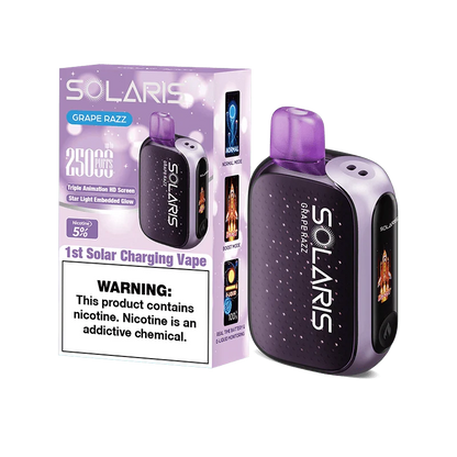 Solaris disposable vape solaris 25k disposable vape grape razz