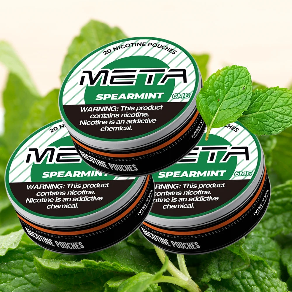 Spearmint meta nicotine pouches